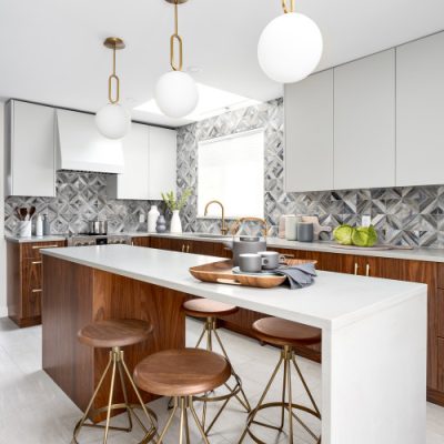bold patterned backsplash